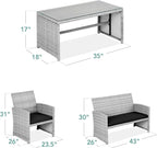 Best Choice Products 4-Piece Outdoor Wicker Patio Conversation Furniture Set - Image 7