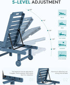 SERWALL Outdoor Chaise Lounge, Patio Chaise Lounge Chair - Image 4