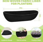 Riare 6 Pack 24 Inch Black Felt Window Box Liners- Fabric Trough Planter Basket - Image 2