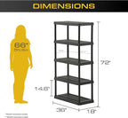 CX 5-Tier Heavy Duty Plastic Storage Shelves that Support up to 150lbs/shelf - Image 2