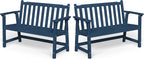 Ciokea 48" Outdoor Bench Set of 2, HDPE Weatherproof Garden Bench, 2-Person by CIOKEA