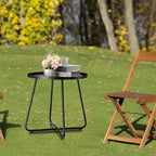 danpinera Outdoor Side Tables, Weather Resistant Steel Patio Side Table - Image 6