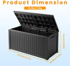 TARKARI 200 Gallon Lockable Resin Deck Box, Waterproof & UV-Resistant Outdoor - Image 2