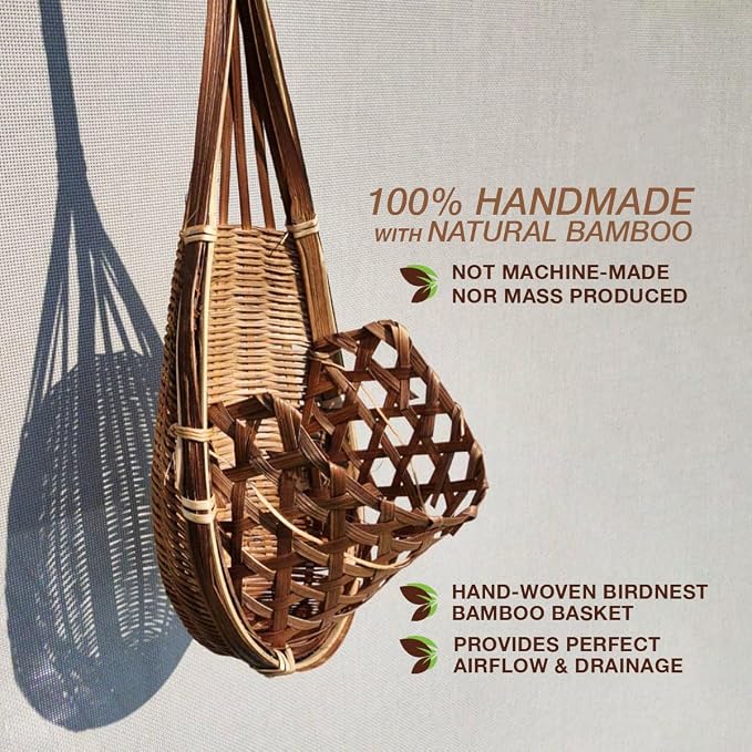 Handmade 100% Thai Bamboo 6 Inch Signature Super Sanctuary SIAM Orchid Hanging - Image 4