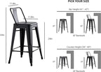 AC Pacific 24” Metal Barstool Set of 4 – Country Rustic Style - Image 3