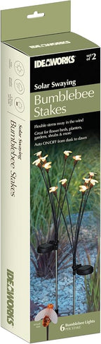 Ideaworks Solar Swaying Bumblebee Stakes Set of 2 - Image 4