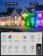Spot Lights Outdoor, Smart RGBW LED Color Changing Landscape Lights - Image 3