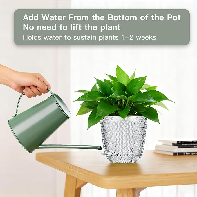 QCQHDU 2 Pack Self Watering Pots, 7.2 Inch Flower Pots - Image 3