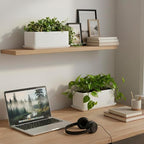 MyGift 10 Inch Modern Unglazed White Ceramic Indoor Plant Pot - Image 2