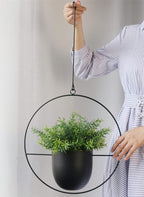 Hanging Planter for Indoor Outdoor Plants Metal Mid Century Minimalist Wall - Image 9