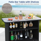 Tangkula 3 Piece Outdoor Bar Set, Patio Bar Height Table & Armchairs - Image 5