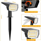 Fabrito 72 LEDs Solar Spot Lights Outdoor Waterproof, 3 Modes Landscape - Image 7