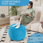 MeMoreCool Round Stuffed Pouf Ottoman Foot Rest, Floor Pouf Foot Stool - Image 3