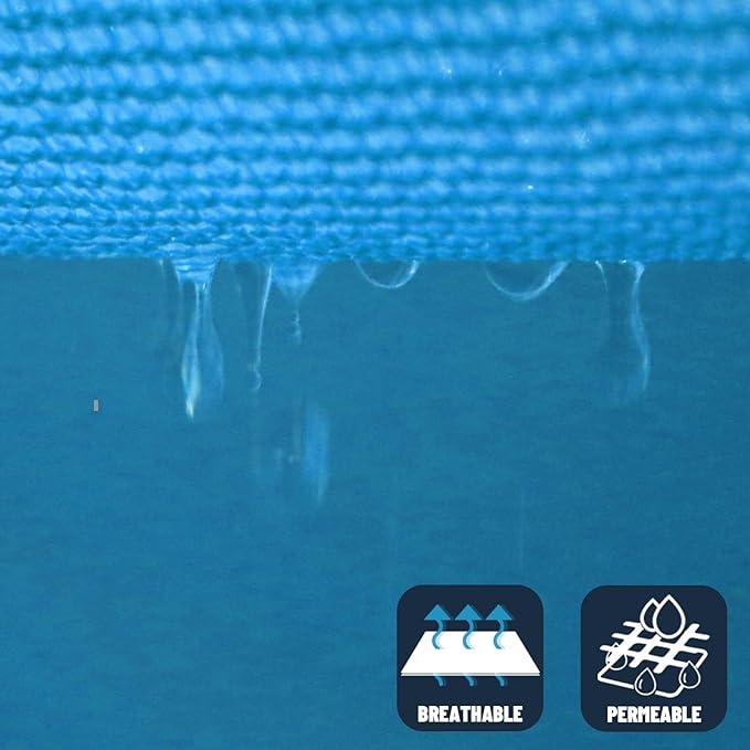 SUNNY GUARD Custom Size 14'x28' Rectangle Turquoise Blue UV Block Sunshade - Image 5