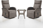 Dual-Adjust Swivel Outdoor Recliner Chair Set of 3 by Belord