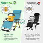 Suteck Oversized Zero Gravity Chair, 29In XL Outdoor Recliner Chair w/Removable - Image 6