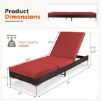 HOMREST Outdoor Lounge Chairs Set of 4, Patio Wicker Chaise Lounge - Image 3