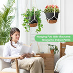 Hanging Planters for Indoor Outdoor Plants, 2 Pack Self Watering Hanging Pot - Image 6