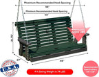 Poly Lumber Wood 4FT Porch Swing Amish Craftsmandship Made in USA HDPE - Image 2