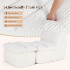 Boneless Chaise Lounge Chair Indoor, Adult Bean Bag Chair - Image 5