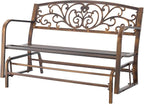 VEVOR Outdoor Bench, 50 inch, Carbon Steel Metal Frame - Image 9