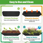 Riare 4 Pack 24 Inch Black Fabric Window Box Liners- Felt Square Trough Planter - Image 5