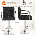 Yaheetech Bart Stools Set of 4, PU Leather Adjustable Barstools - Image 3