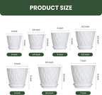 Flower Pots, 7/6.5/6/5.5/5/4.5/4 inch Plastic Plant Pots, 7 Pack Planter - Image 2