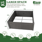 A ANLEOLIFE 4X4X1.5 ft Galvanized Raised Garden Beds Outdoor, Square Metal - Image 2