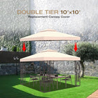 10x10 Canopy Replacement Top Double Tiered Gazebo Cover - Image 6