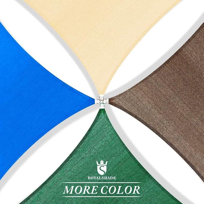Royal Shade 10' x 10' x 14' Beige Triangle Sun Shade Sail Canopy Outdoor Patio - Image 9