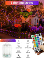 RGB Color Changing 33Ft 100LED St. Patrick's Day Fairy Lights Battery Operated - Image 3