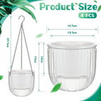 Meanplan 4 Pcs Self Watering Hanging Planter Indoor 6.5 Inch Hanging Baskets - Image 2