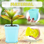 OJYUDD 24 Pack Multi Color Plastic Plant Pot, Colorful Plastic Square Pots - Image 3