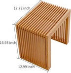 Small Bamboo Dining Bench, 17inch Farmhouse Decor Indoor Kitchen Table Bench - Image 3