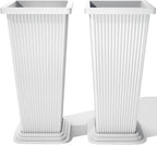 FENCY Set of 2 Tall Planters for Outdoor Plants, 24 Inch Large Tapered Pots by FENCY