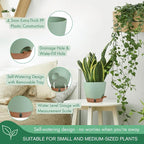 montresor 2 Pack 8 inch Plant Pots, PP Plastic Self Watering Plant Pot - Image 5