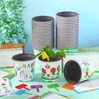 Capoda 24 Sets Garden Flower Pots Crafts Kit DIY Spring Plastic Seedling - Image 4