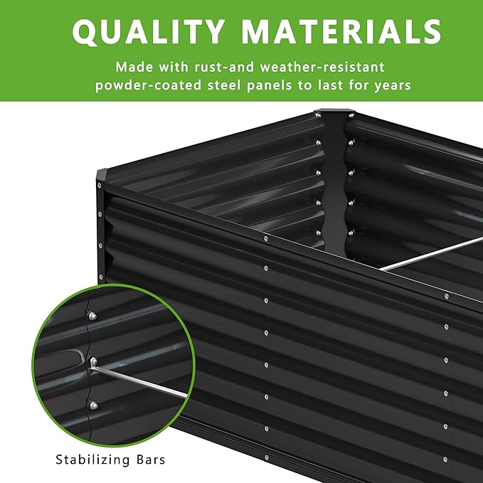 6x2x2FT Galvanized Raised Garden Bed, Planter Raised Beds-Metal Garden Box - Image 4