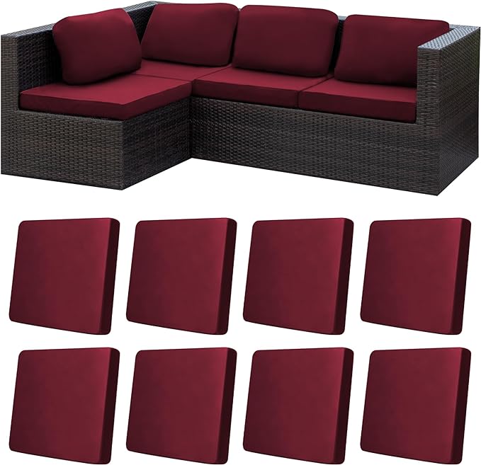 8Pcs Stretch Patio Cushion Covers, Outdoor Couch Covers Replacement, Outdoor by BIETYONE