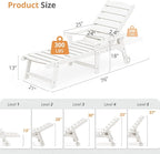 LUE BONA Outdoor Chaise Lounge Chairs Set of 4, HDPS Chaise Lounger, 5 - Image 2