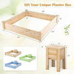 Giantex Raised Garden Bed, Elevated Square Planting Bed - Image 4