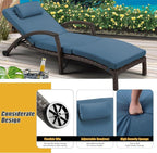 HOMREST Chaise Lounge Chairs Set of 4, PE Rattan Wicker Recliner, Patio Lounge - Image 5