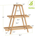 BMOSU Plant Stand Bamboo for Indoor Outdoor Tiered Plant Shelf 8 Potted Flower - Image 7