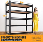 71.2"H-45.6"W Garage Shelving Heavy Duty Storage Shelves, Metal Adjustable - Image 3