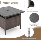 Tangkula Outdoor Wicker Table, Rattan Coffee Table - Image 8