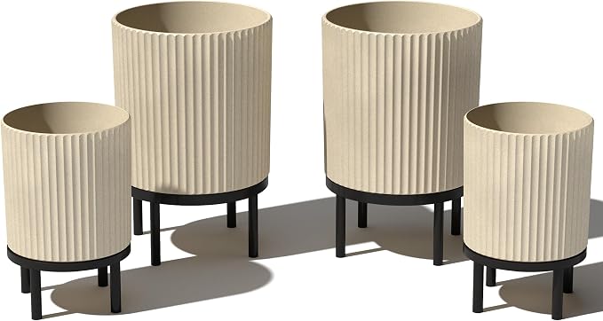Veradek Demi Series Round Planter w/Stand by VeradekOutdoor