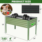 G GOOD GAIN Elevated Raised Garden Bed 2' x 4'- Galvanized Metal Planter Boxes - Image 5
