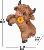 CXYCzsbjCute Rock Climbing Highland Bull Statue Flowerpot Hugging Device - Image 3
