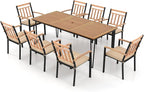 Tangkula 9 Piece Patio Dining Set, Outdoor Dining Furniture Set w/Rectangular - Image 8
